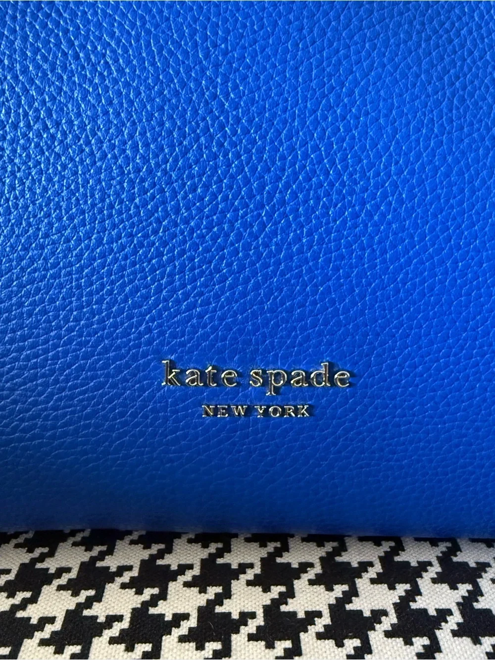 Kate Spade- Classic Blue Leather Striped Woven Knott